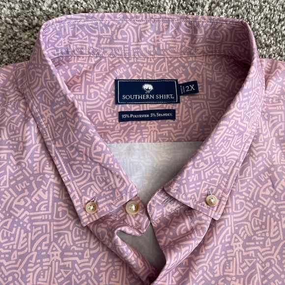 2XL Southern Shirt Light Pink Button Up - Picture 2 of 4